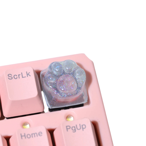 Schattige toets met pootafdrukmotief RGB kruisvorm transparante uitvoering voor mechanisch toetsenbord decoratieve aanvulling MX