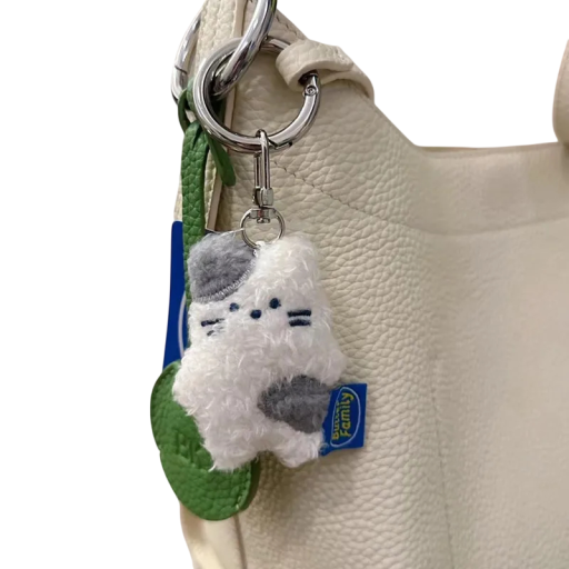 Schlüsselanhänger 7 cm Plüschkatze Weiches Material Niedliche Dekoration für Schlüssel Rucksack Handtasche