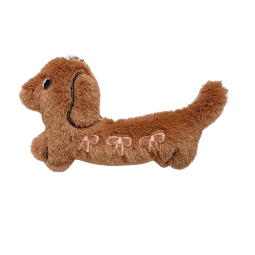 Schlüsselanhänger Hund mit Schleifen 11 x 7 cm Plüschanhänger Niedliche Dekoration für Handtasche Rucksack Geschenk für Kinder Frauen