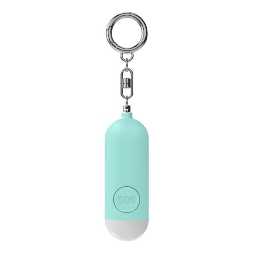Schlüsselanhänger Taschenlampe mit akustischem Alarm 130 dB FUERS Modell PA100 doppelte Aktivierung wiederaufladbar über USB-C mit LED-Licht für persönliche Sicherheit