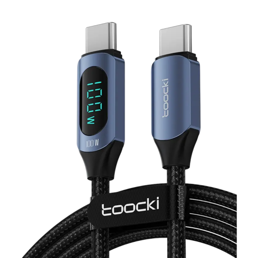 Schnellladekabel USB C auf USB C 2m 100W Datenkabel PD 6A LED Anzeige Type C beidseitig extra lang
