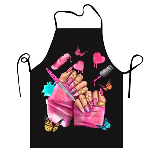 Schort voor volwassenen 50x75 cm Design nagels Cosmetica Schilderen Koken Kledingbescherming Keukenschort met strik achter de nek