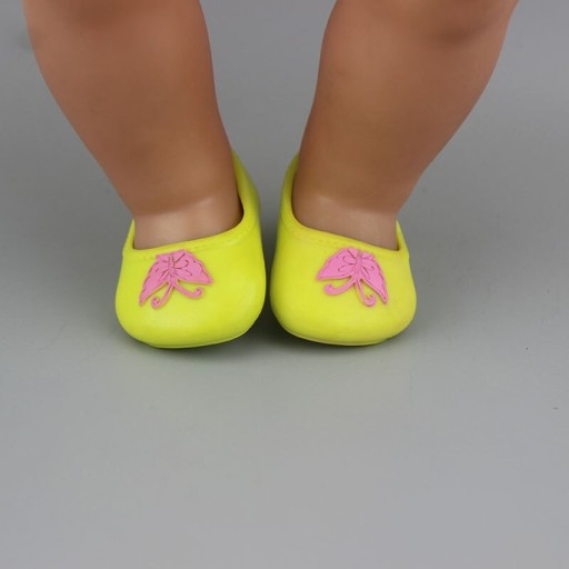 Schuhe für die 43 cm große Puppe Slip-On-Schnitt mit niedlichem Druck auf der Vorderseite Aus PU-Leder Zubehör zum Ankleiden von Puppen