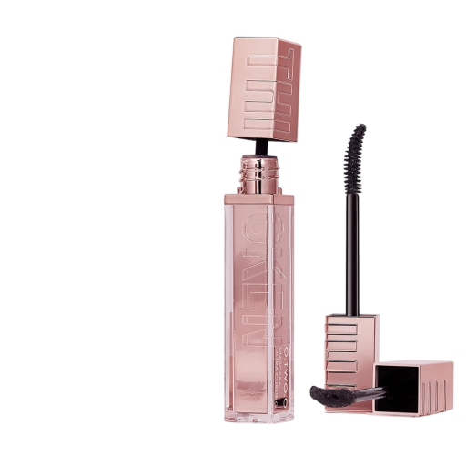 Schwarze Mascara mit biegsamer Bürste für maximale Kontrolle der Wimpernverlängerung und des Volumens, einfaches Auftragen für eine perfekte Betonung der Augen
