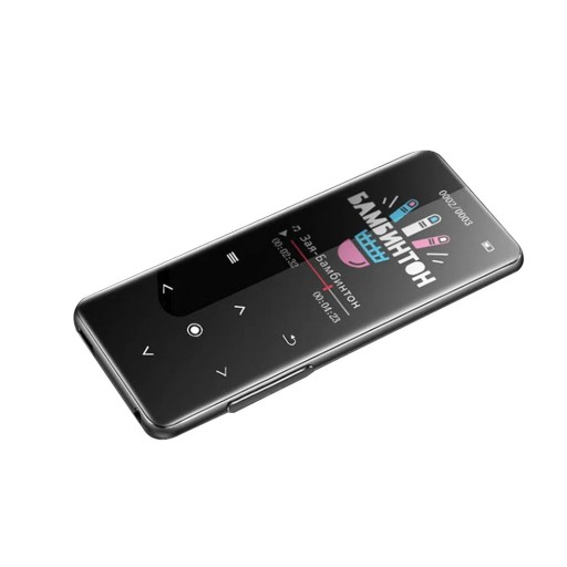 Schwarzer MP3-MP4-Player mit Bluetooth 5.0 1,8&quot;-Display FM-Radio SD-Kartensteckplatz bis zu 128 GB Touch-Steuerung Video E-Books
