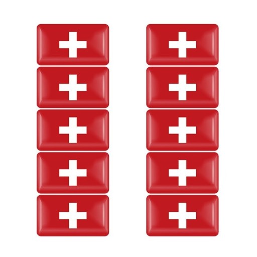 Schweiz Flaggenaufkleber 10 Stk