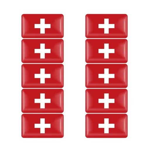 Schweizisk flag klistermærke 10 stk.