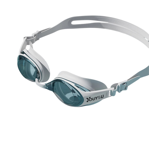 Schwimmbrille UV-Schutz Silikonabdichtung Polycarbonatlinsen Verstellbarer Riemen Weites Sichtfeld für Schwimmbad und Freiwasser
