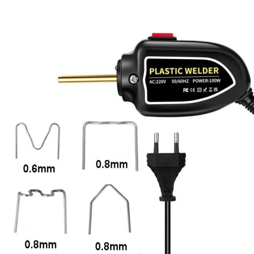 Sculă de sudură manuală pentru plastic 100W cu priză EU pentru repararea fisurilor 4 tipuri de cleme 200 buc 220V