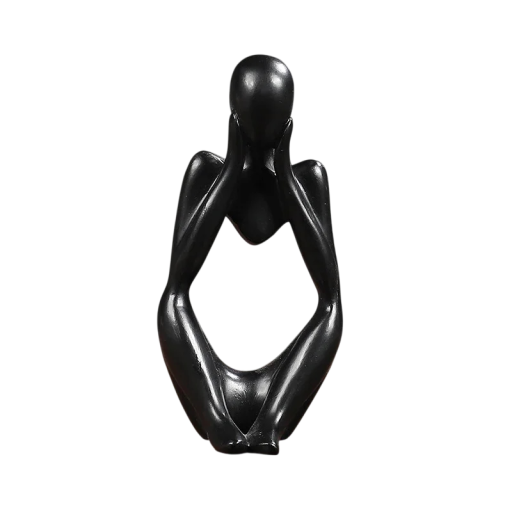 Scultura Astratta 6 x 5 x 13 cm Figura Seduta Pensante Decorazione Moderna da Tavolo Scultura di Design in Resina