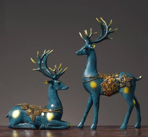 Scultura decorativa di cervo 2 pz