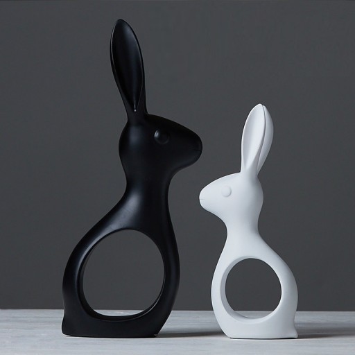 Scultura decorativa di coniglio 2 pz