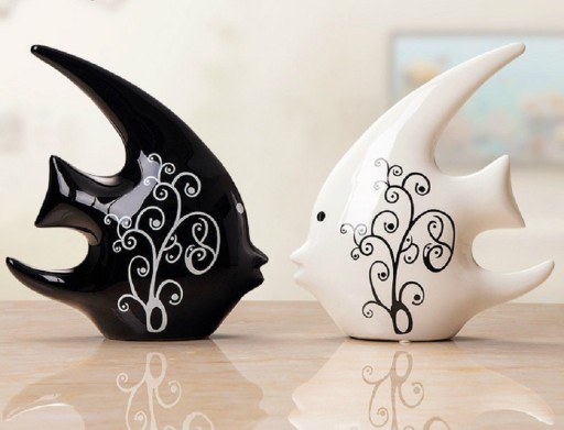 Scultura decorativa pesce 2 pz