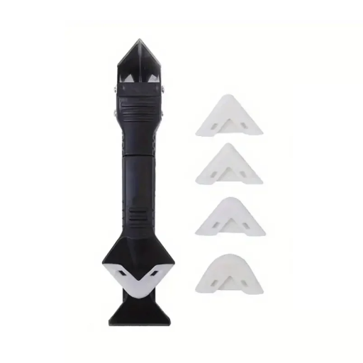 Sealant Removal and Smoothing Tool with 5 Silicone Attachments Professional Hand Scraper for Joints and Finishing Work