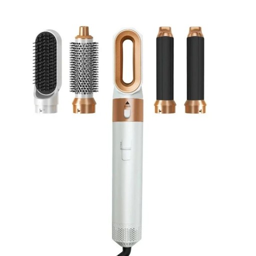Secador de cabelo 5 em 1 com acessórios intercambiáveis Kit de escovas quentes Curling Iron Prensa Ferramenta de styling para uso doméstico e profissional