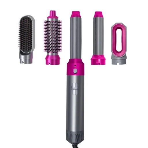Secador de pelo 5 en 1 con accesorios intercambiables Set de peine caliente Rizador Plancha Herramienta de peinado para uso doméstico