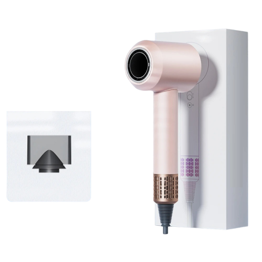 Secador de pelo ionizador de alta velocidad con accesorio Secador de pelo potente y ligero con ionizador 25,5 x 7,5 x 9,5 cm Secador de pelo con velocidad y temperatura regulables 900 W 210-240 V Enchufe UE