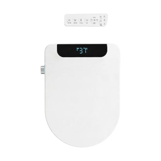 Sedile per WC Smart con bidet Apertura automatica 510 x 390 x 110 mm Sedile riscaldato e sterilizzazione UV Forma a U Bianca Per il bagno