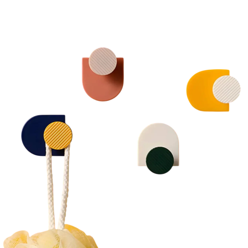 Self-Adhesive Wall Hooks 4pcs 4x5 cm from PP for Hanging Towels, Keys and Bathroom Accessories in the Home