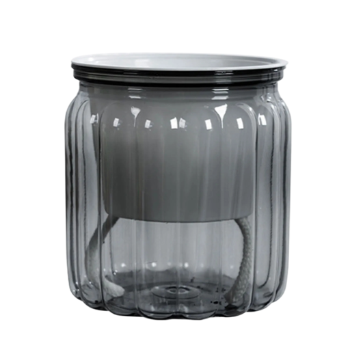 Self-Watering Pot with Wick and Water Reservoir Measuring 11.5 x 10 cm with Removable Inner Container and Ribbed Shell