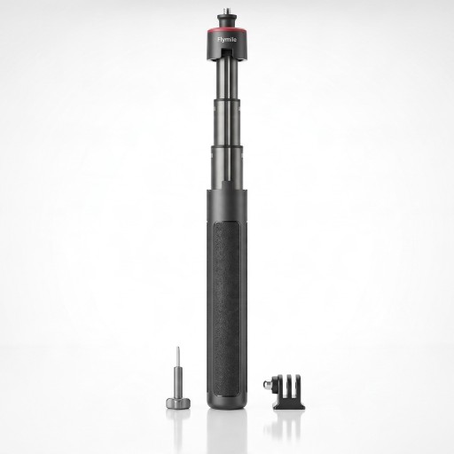 Selfie kij z statywem 29,5–160 cm do kamer akcji Aluminiowy sześcioczęściowy kij Adapter 1/4 cala i GoPro Czarny Do DJI Insta360 i GoPro