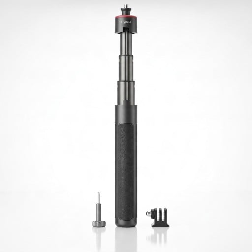 Selfie stick cu trepied 29,5–160 cm pentru camere de acțiune Tub de aluminiu cu șase părți Adaptator 1/4 inch și GoPro Negru Pentru DJI Insta360