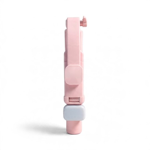 Selfie-Stick mit Stativ und Bluetooth-Fernbedienung Aluminium Teleskopstange Drehbarer Handyhalter 360° Rosa für Reisen und Ausflüge