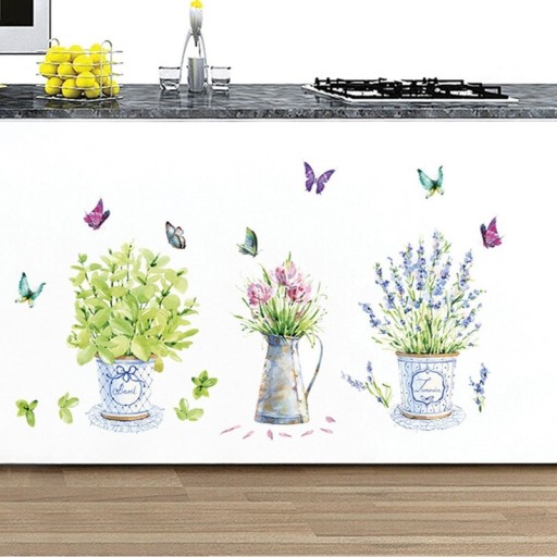 Selvklæbende dekoration med blomster