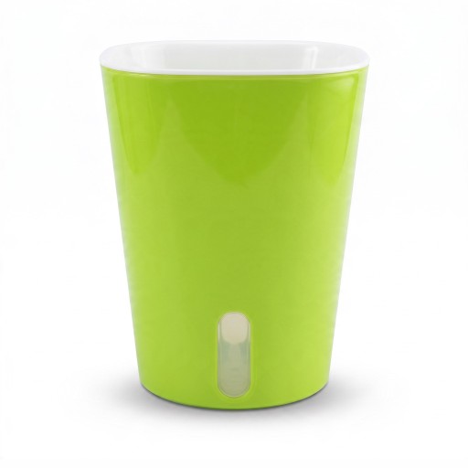 Selvvandende blomsterkrukke 15 cm med vandstandsvindue og bomuldsnørre Plastisk PP Til stueplanter og urter