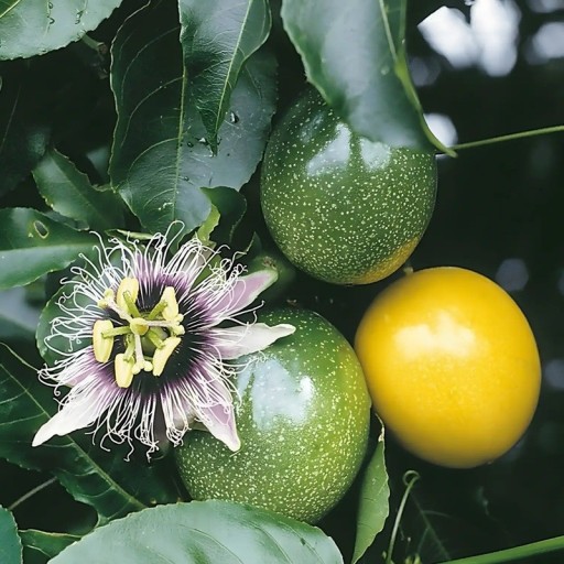 Semienka marakuje žltej Passiflora edulis flavicarpa 100 ks Popínavá liána s jedlými žltými plodmi a bielymi kvetmi Do skleníka aj na oporu