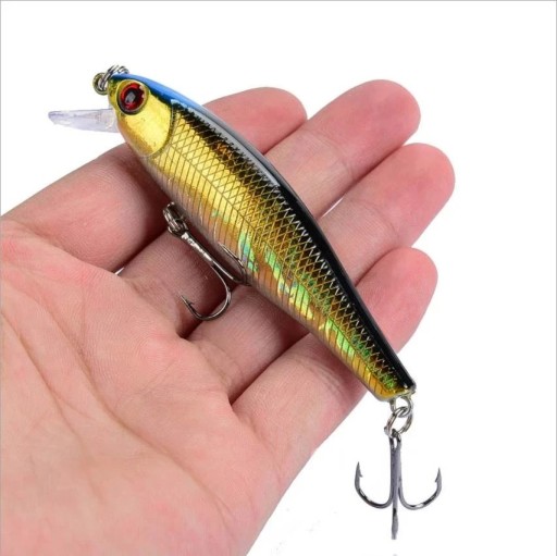 Señuelo de pesca profesional Minnow Wobbler 8,5 cm 9,2 g Wobbler de hundimiento realista para peces depredadores Cebo artificial flotante con anzuelos triples afilados Wobbler de pesca para spinning