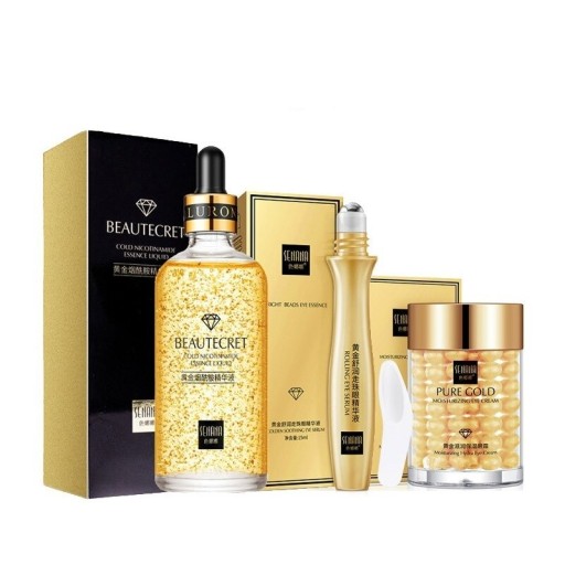 Série cosmétique avec de l'or 24 carats