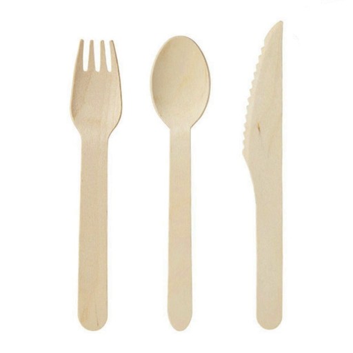 Série de couverts en bois 150 pcs