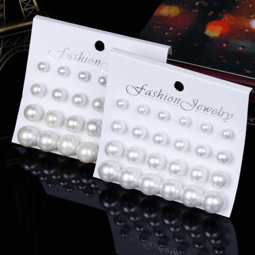 Série de perles pour oreilles - 12 paires