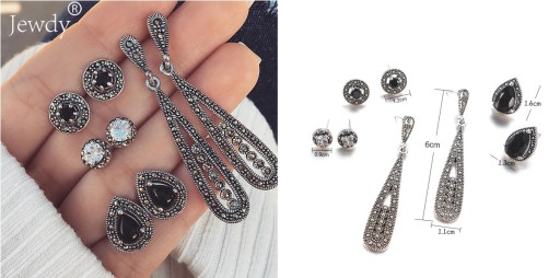 Série élégante de boucles d'oreilles pour femmes 4 paires J663
