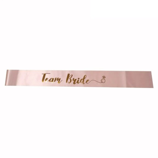 Șerpa de nuntă Team Bride Roz și Aurie Satin 156 x 9,5 cm Petrecere de rămas bun