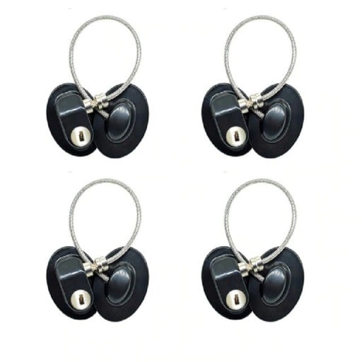 Serratura di sicurezza per finestre con cavo Bloccabile con chiave Limitatore di apertura finestra Realizzazione in metallo Set da 4 pezzi