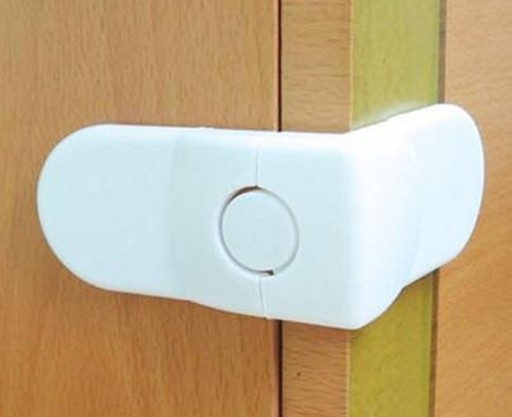 Serrure d'angle pour portes de meubles et armoires Pour enfants, en deux parties, en forme de L Protection contre l'ouverture