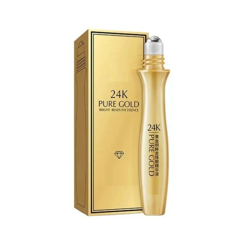 Sérum Hidratante para Olhos Roller 15 ml com Ouro 24K Contra Inchaços e Olheiras Creme Nutritivo Anti-Envelhecimento Aplicador Refrescante