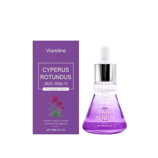 Sérum pro zpomalení růstu chloupků 30 ml s extraktem z Cyperus rotundus Fialové Zjemnění chloupků Kapátko Na tělo i domácí péči
