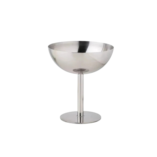 Servérskål för glass hög fot diameter 10 cm höjd 11 cm rostfritt stål dessertskål för servering