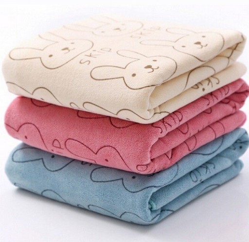 Serviette de bain pour enfants en microfibre - Lapin J1863