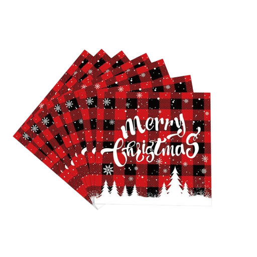 Serviettes avec motif de Noël 8 pcs