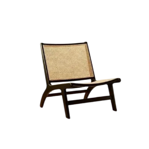 Sessel aus massivem Holz mit Rattanimitat Geflecht Maße 63 x 70 x 74 cm Sitzhöhe 40 cm Für eine Person Auf dem Balkon und im Wohnzimmer