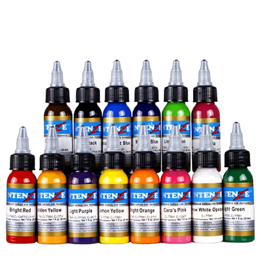 Set 14 cerneluri de calitate pentru tatuaje Cerneala colorata pentru tatuaje Culori pentru tatuaje 30ml