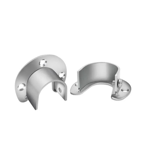 Set 2 Stück Kleiderstangenhalter 27 x 27 x 20 mm Edelstahl Flanschhalter für runde Stangen 25 mm Möbelbeschläge