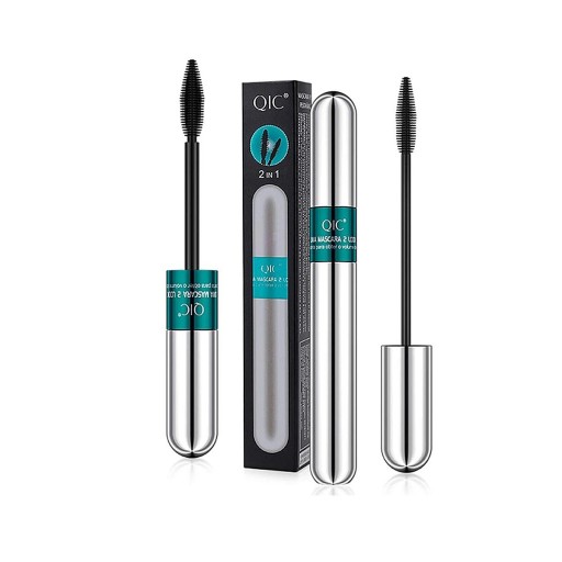 Set 2in1 di mascara per volume e lunghezza Mascara waterproof con scovolino doppio Allungamento duraturo Separazione delle ciglia Effetto 5D Cosmetica
