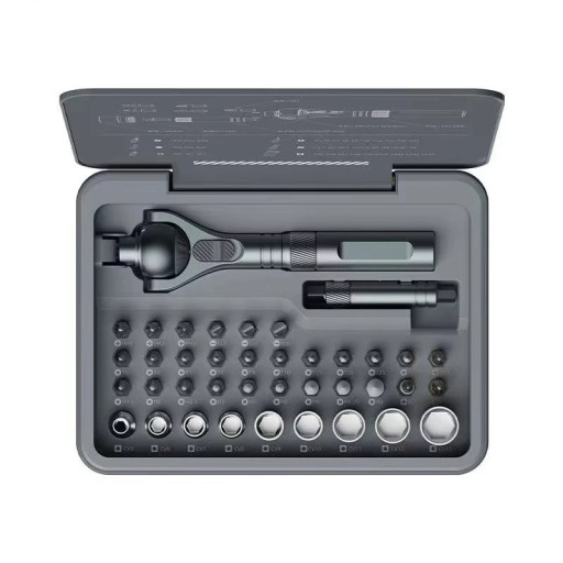 Set 40 en 1 mallette à outils avec cliquet magnétique et tête articulée à 115 ° embouts et douilles