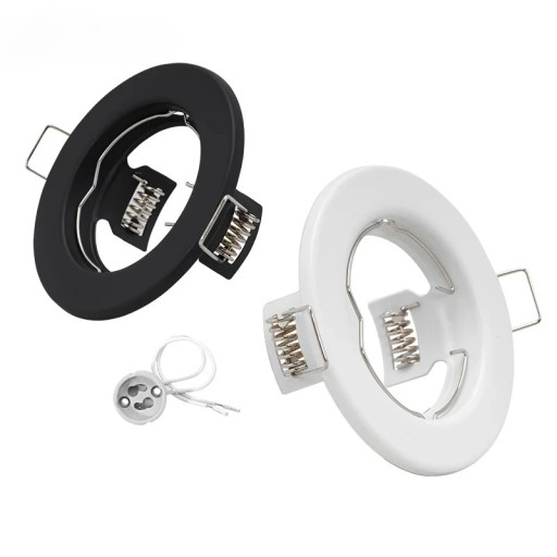 Set 6 suporturi încorporate pentru lămpi cu LED, cadru de montaj pe tavan 80x30 mm, deschidere 55 mm, prindere cu arcuri