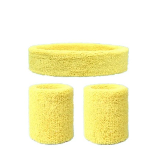 Set aus Sport-Stirnband und zwei Schweißbändern Farbenfrohes Baumwoll-Design Saugfähiges Material für Sport, Laufen, Radfahren und Ballspiele